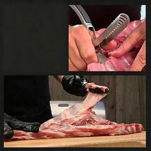Removedor de membrana de costillas de cerdo de acero inoxidable - Herramienta para quitar la piel de las costillas para BBQ, diseño antiadherente fácil de limpiar, mango ergonómico para quitar membranas de las costillas y chuletas de cerdo sin esfuerzo - Multicolor - Ver 2