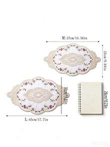 1 Pieza Mantel Individual De Encaje De Color Crema - Blanco - Ver 3