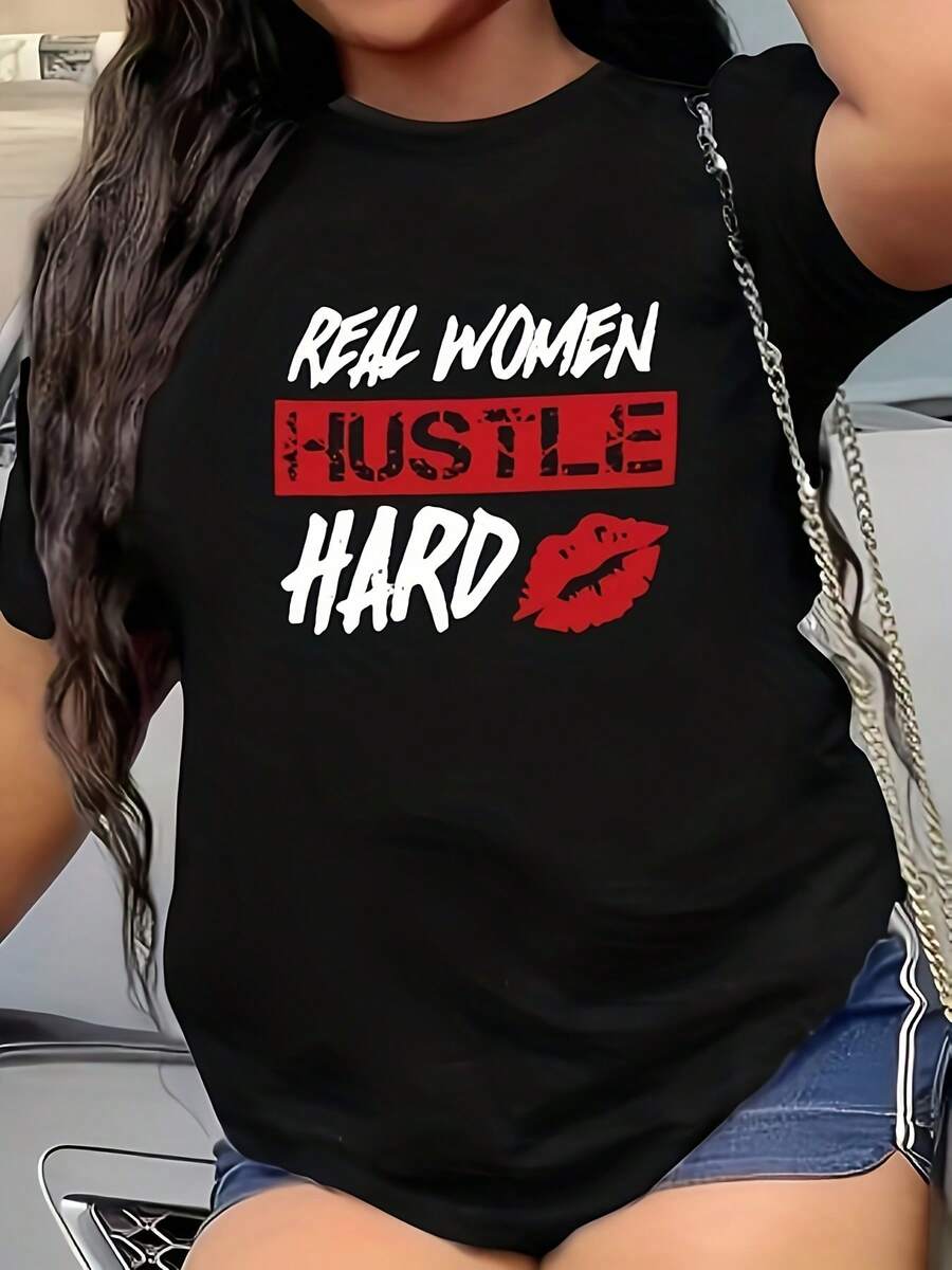 Tamaño más, camisetas de tamaño más grande de las mujeres - camiseta de cuello redondo de manga corta, vestimenta casual de verano y casual de uso suelto, tela opaca lavable a la máquina, cómodo cuello redondo estirable (-) - desgaste no casual para, tres