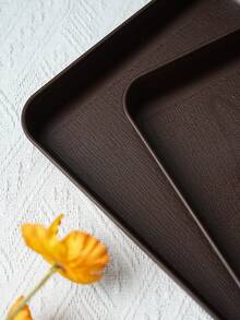 Stackable Reusable Plastic Trays, Multiple Sizes And Colors Available, Durable And Shatter-Resistant, Suitable For Kitchen, Can Be Used For Food, Party Cold Cuts, Fruits, Cakes, Appetizers, Etc. - Walnut Wood - View 11
