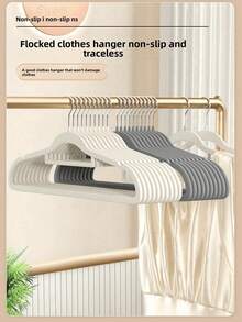 20 perchas de terciopelo para adultos con ganchos giratorios de 360 grados - perchas ahorradoras de espacio para dormitorio, baño, armario de dormitorio - Multicolor - Ver 2