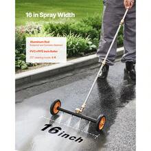 16" Pressure Washer Undercarriage Cleaner, Stainless Steel Surface Cleaner For Pressure Washer, 4000 Max PSI, Angle Adjustment Gear, 4 Spray Nozzles, 2 Extended Wands For Driveway, Patio, Deck - Long pole version 16 inch - 查看 2