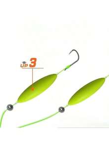 1pc 2-Hook Fishing Rig, Isani Barbed Carp Hooks Size 3-13, Ready-To-Use Carp Fishing Rig Lure - Multicolor - View 2