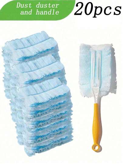 20pcs Disposable Electrostatic Dust Removal Cloths, Ultra-Fine Fiber Feather Duster Replacement Cloths Suitable For Cleaning Electronics, Furniture, Blinds, Ceiling Fans, Kitchen/Dining Room/Bedroom/Living Room/Wardrobe/Basement/Attic And Other Indoor Areas, Also Applicable For Car/Office/Dorm/Classroom Cleaning. Cleaning Set, Cleaning Supplies, Kitchen Supplies, Home Goods, Cleaning Tool Accessories