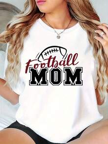 Women's Casual Sporty All-Season Comfort - Foothaee Mom Short Sleeve T-Shirt - Fashionable Casual And Energetic Sporty T-Shirt - 白色 - 查看 1