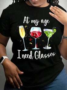GiftGift2026 Nueva Colección de Verano: Envío Local, Camiseta Estampada de Tallas Grandes, Camiseta Casual Sencilla y Elegante para Mujer, Adecuada para Todas las Temporadas. 100% Algodón Suave. - Negro 7 - Ver 7