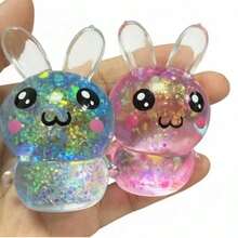 2Pack New Glitter Crystal Rabbit Shaped Squeeze And Release Toys, Slow Rebound Release Toys, Casual Holiday Gifts, High Aesthetic Dopamine Colors- Soft And Slow Back,Sticky Stress Relief Toy,Cute Stuff,Travel Portable Fidget Squeeze Toys,Squishy,Perfect For All Ages Austism,Ideal Holiday Gifts,Fun Cute Gift,Birthday Gifts,Easter Gifts,Halloween Gifts,Christmas Gifts,Christmas Stocking Fillers,Party Bag Fillers( Random Color) - 1 gói Thỏ lấp lánh - Xem 3