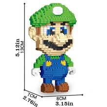 Figuras de Bloques de Construcción de Anime en Caja Ciega, Luigi , Pequeñas Partículas de Dibujos Animados, Bloques de Construcción Ensamblables, Muñecos de Juguete, Regalos para Niños - 1 unidad aleatoria - Ver 4
