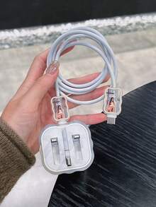 3pcs Charging Cable Protector Set, Good Shepherd Letter Pattern, Suitable For 20W UK Standard Apple Fast Charger - Multicolor - View 2