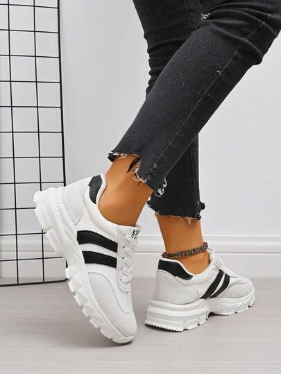 Giày thể thao nữ thường ngày mới, giày sneaker đế mềm, giày thể thao năng động, giao dịch song song.