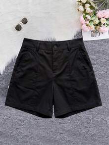Women's Summer Outdoor Casual Shorts, Easy To Match Sports - Black - View 3
