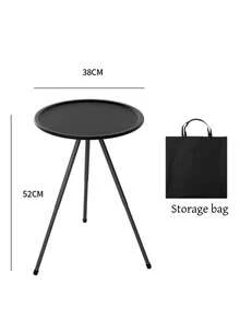 Mesa plegable para camping al aire libre, mesa redonda pequeña portátil y desmontable adecuada para jardín, picnic, camping, altura ajustable - mesa - Ver 9