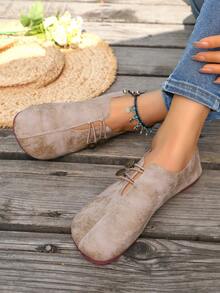 New European & American Imported Soft Bottom Flat Heel Loafers, Comfortable Versatile Slip-On Casual Grandma Shoes, Mom Shoes - Grey - View 10