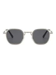 1 Pair Women's Silver Metal Frame Chic American Style Fashion Glasses - Silver - View 3