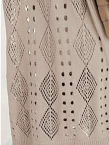 Women's Elegant Knit Sweater, Hollow-Out, Floral Pattern, Soft & Comfortable, Suitable For Daily Wear - Khaki - View 3