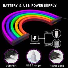 1 pièce Enseigne lumineuse néon arc-en-ciel 5 couleurs alimentée par batterie ou USB, taille arc-en-ciel 30x16,5cm environ 11,8x6,49in, lumière LED convenant pour la décoration murale de la maison, de la chambre, la décoration de fête, le bar, la salle de jeux, l'anniversaire, la Saint-Valentin, la Fête des enfants, la Fête des mères, Noël et plus encore - Blanc - Voir 8