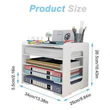 Estante Organizador De Madera De 5 Niveles Para Archivero - Blanco - Ver 3