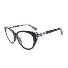 1 pieza Gafas de lectura con montura grande de ojo de gato, diseño de estampado de leopardo de moda, con bisagras de metal de alta calidad, adecuadas para uso diario de mujeres - Blanco - Ver 13