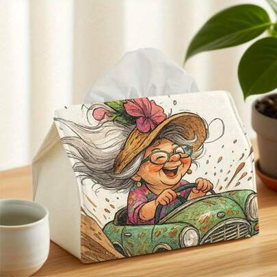 Hộp khăn giấy, hộp khăn giấy vải đa năng, họa tiết thú vị, hộp đựng khăn giấy để bàn cho gia đình, thích hợp cho dịp Giáng sinh, phòng ngủ, phòng khách và xe hơi, trang trí nhà cửa.