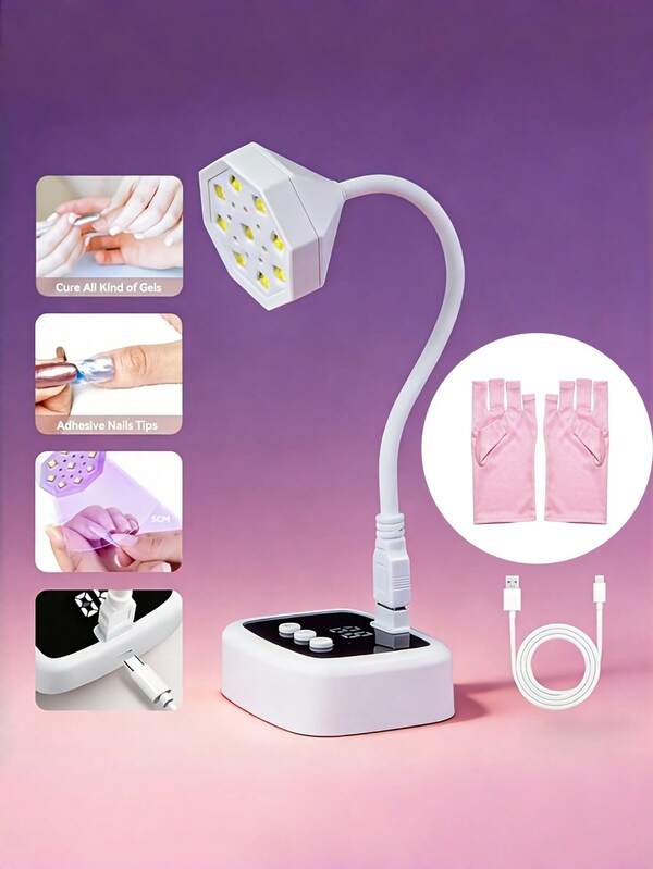 Lámpara LED UV Inalámbrica Recargable para Uñas, Luz de Curado de Esmalte de Gel Estilo Cuello de Ganso Blanco, Equipada con Temporizador de Tres Marchas 10s/30s/60s y Función de Sensor Automático, Curado Rápido de Esmalte de Gel, Herramienta Portátil DIY para Arte de Uñas, Adecuada para Mujeres, Niñas, Artistas de Uñas y Entusiastas de las Uñas, Esencial para la Temporada de Bodas, Vacaciones de Verano, Viajes, Aplicable para el Hogar y Salones de Uñas Profesionales