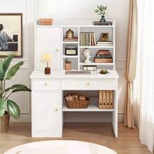 Computer Desk Furniture 80cm Modern Desk, Computer Desk With Storage Drawers, Modern Minimalist Style Office - White - View 1