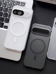 1个奢华磁吸磨砂无线充电保护壳，兼容谷歌Pixel 10 Pro/10/10A/9 Pro/9 Pro/9/9A，时尚男女通用防震保护套 - 磨砂透明 - 查看 4