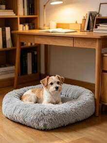 1pc Polyester Cute Design Breathable Washable Thick Pet Mat, Suitable For Small/Medium Cats & Dogs, All-Season Use - Light Grey - View 4