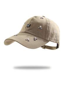 1pc Black Rhinestone Butterfly & Pearl Embroidered Letter Design Adjustable Baseball Cap, Cute & Versatile Sun Hat For Daily Wear, Commute And Outdoor Activities - Baseball Cap - View 17