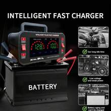 12V And 24V Smart Universal Battery Charger With LCD Display, Intelligent Maintenance, Temperature Compensation, Overcharge And Short Circuit Protection, Suitable For Intelligent Trickle Charging Maintenance Of Batteries In Cars, SUVs, Trucks, Yachts, And Motorcycles. - US B Type Plug(110-127V) - View 4