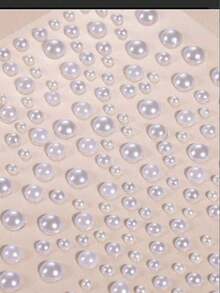 1pc 3D Faux Pearl Sticker, Rhinestone Sticker, Self-Adhesive Sticker, Rhinestone Decor, Faux Pearl Hair Sticker, DIY Decor Accessory, Valentine's Day, Mother's Day, Birthday Gift, Music Festival Hair Accessory, Spring/Summer Hair Accessory, Hair Styling Set, Hair Tool, Suitable For Wedding, Prom, Party, Date, Daily Use, Bride & Bridesmaid Hairstyle Beauty Home Bedroom Decor Hair Accessories - 白色 - 查看 4