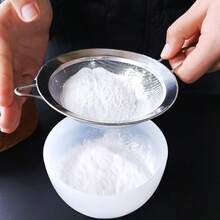 1件/3件套不锈钢面粉筛，带手柄，可用作滤油器、糖粉筛、细网筛、烘焙工具 - 香料粉筛、粗盐筛，厨房小工具 - 銀色 - 查看 12