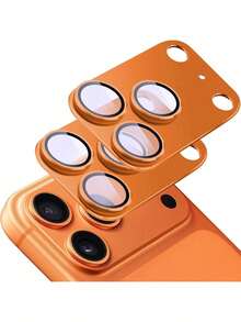 Yezodawee 2 piezas de película protectora de lente de cámara de unicolor de aleación compatible con Apple 11/12/13/14/15/16/16 Plus/16 Pro/16 Pro Max/17/17 Air/17 Pro/17 Pro Max, alta definición, anti-arañazos, anti-caídas, regalo del Día de la Madre o cumpleaños - Naranja - Ver 32