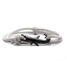 Shark Bracelet, Unisex, Multi-Layer Lucky Black & Red String Bracelet, Couple Gift, Summer Beach Jewelry, Surfing Bracelet - 灰色 - 查看 2