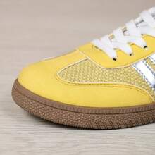 Spring/Summer New Patchwork Casual Slip-On Shoes, Women Low-Top Breathable Sneakers, Fashionable Versatile Sports Shoes - Yellow - View 5