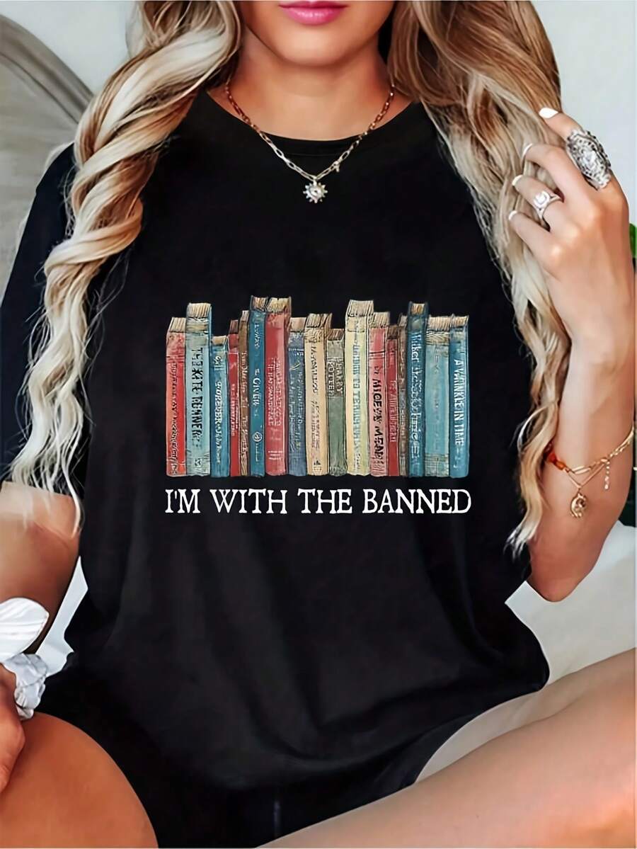 Estoy con el Prohibido r Prohibidos Libros Bookworm T-Shirt - Prohibidos libros semana camiseta gráfica, Uni suave transpirable camisetara hombres y mujeres, uste casual, libro Censura conciencia regalo