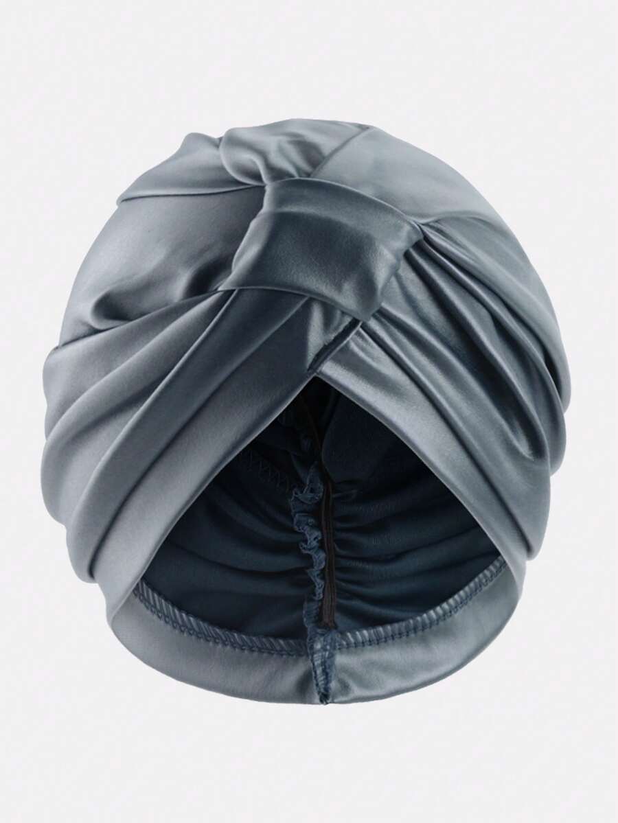 1pc Women's Retro Square Leather Headscarf, Suitable For Daily Use - Blue Gray - View 1