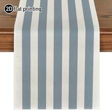 1 pieza Camino de mesa con estilo bohemio y diseño minimalista de rayas, mantel rectangular con textura adecuado para mesa de comedor, mesa de café, decoración del hogar, durable decoración de cocina y comedor, decoración de mesa - Azul - Ver 13