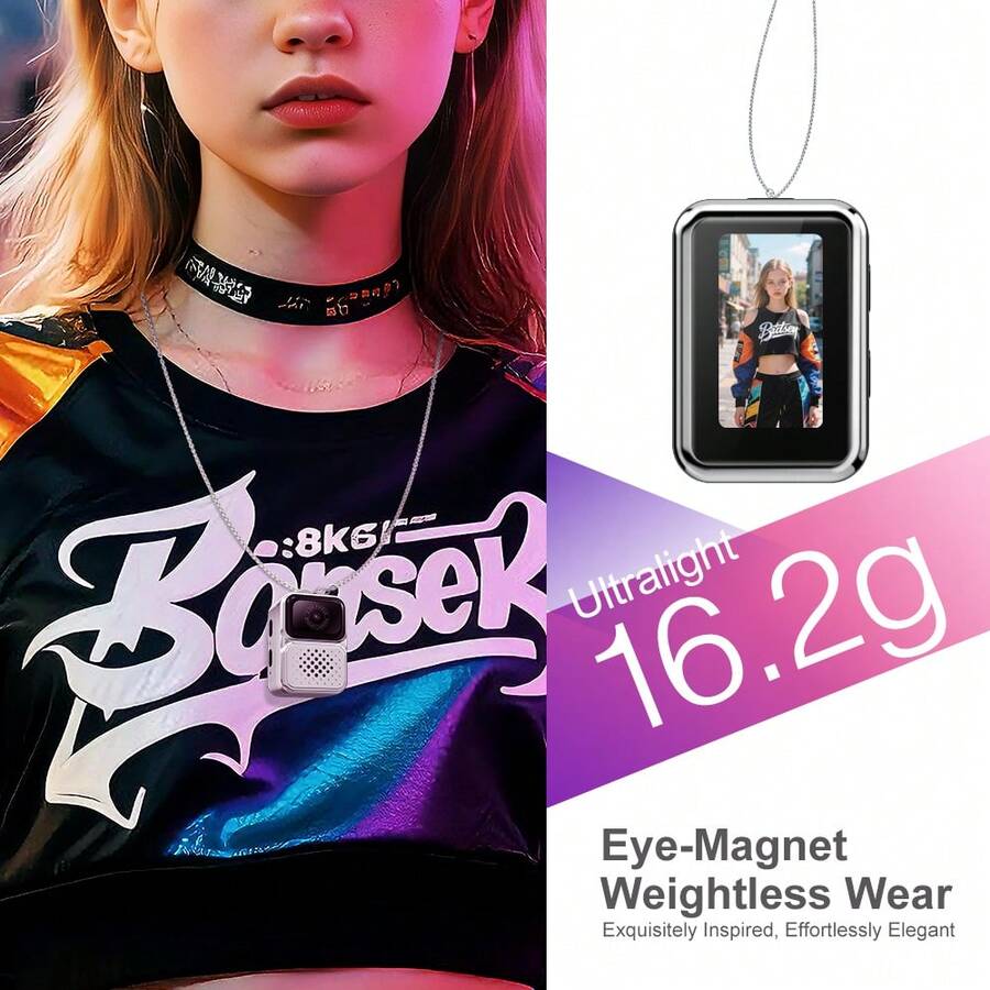 Mini CCD Thumb Camera Necklace - 1080P HD Wearable Cam For Travel & Students - Retro Digital Pendant For Vlogs, Parties &  Daily Life - View 1