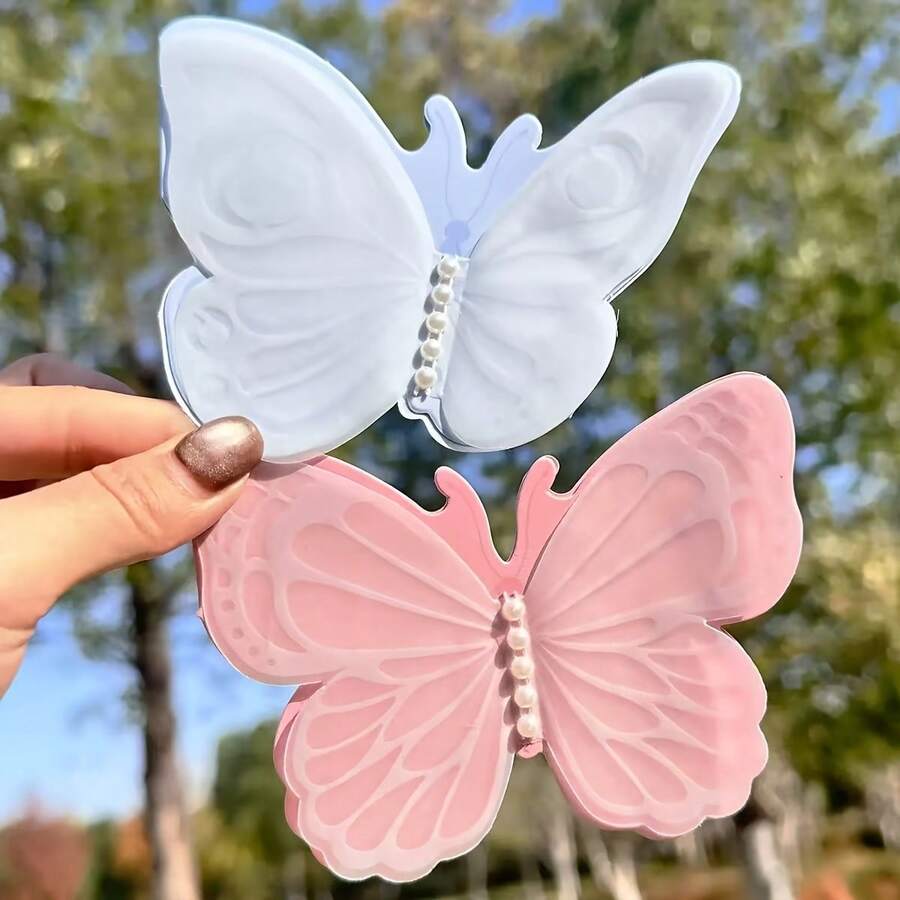 10/20PCSDelicate Pink Flower House Butterfly 3D Pop-Up Greeting Card, Adorned With Pearl Elements | A Gift Suitable For Holiday And Birthday Wishes, Perfect For Giving,Back To School. - Multicolor - View 1