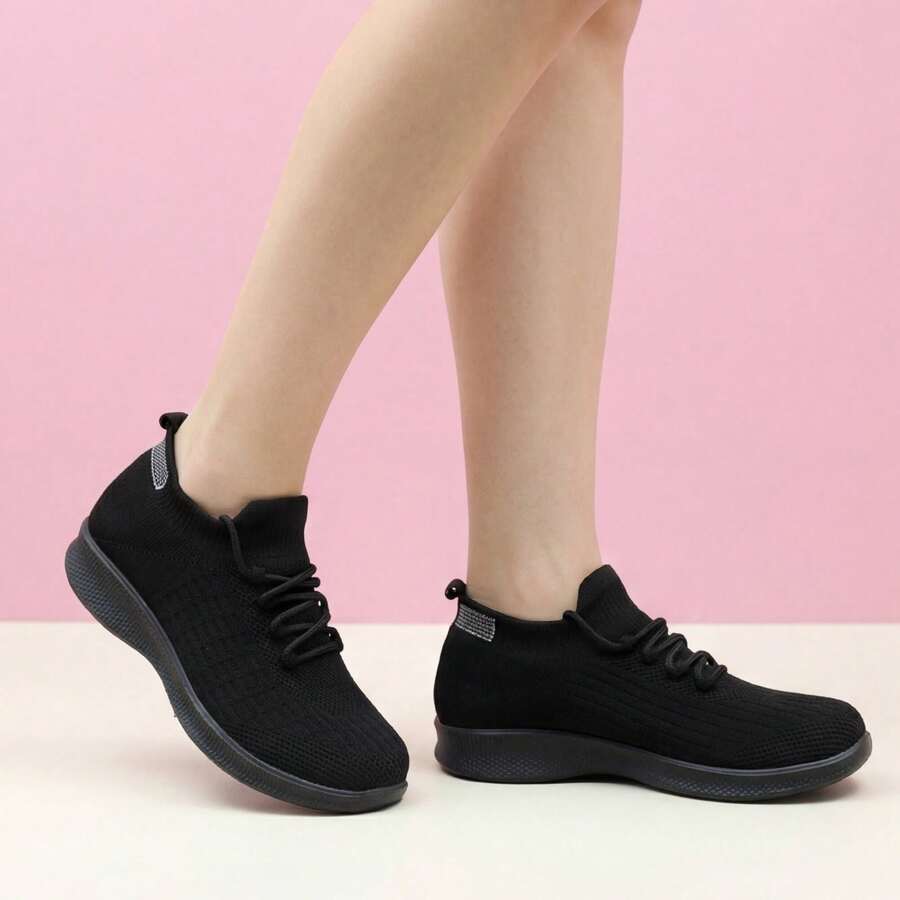 Women's Lightweight Breathable Knit Sneakers Slip-On Running Walking Shoes