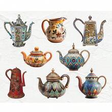 1 Pack Sticker Sheets, Teapot Shaped Stickers, Scrapbooking Decorative Stickers For DIY Crafts - Multicolor - View 14
