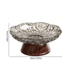 1pc Retro Minimalist High Foot Tray, Made Of PET Material Resistant To Breakage, Suitable For Afternoon Tea, Restaurant, Living Room, Home, Wedding, Gathering, Party. Available In Transparent And Smoky Gray Colors - Multicolor - View 11