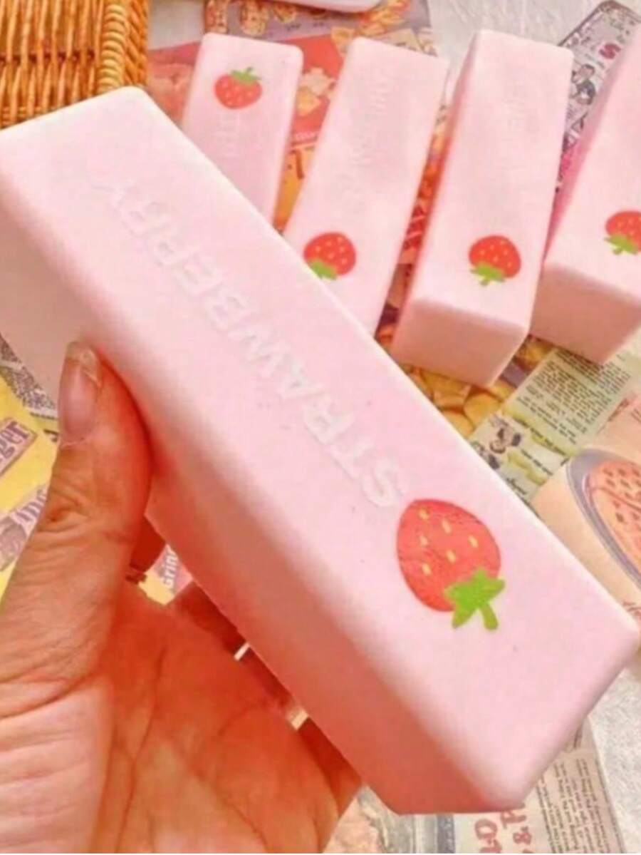 Slow Rising Cream Stick, Anti-Stress Cream Stick, Small Gadget To Relieve Stress And Anxiety, Slowly Rising Soft Squeezable Elastic Cheese Stick, Prank Small Item, Stress Relief Small Item, Suitable For Holidays, Birthdays, Christmas Parties And Gifts - Strawberry Milk Sticks - View 1