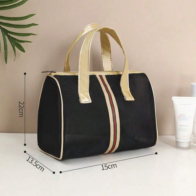 Túi đựng mỹ phẩm, Túi du lịch lưới cầm tay phiên bản Hàn Quốc, Túi đựng đồ trang điểm dung tích lớn, - Nhiều màu - Xem 7