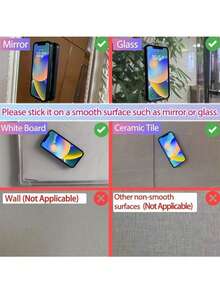 6 chiếc đế hút chân không silicon, lực hút mạnh, giá đỡ rảnh tay, dụng cụ phát trực tiếp selfie trong phòng tắm, nhà bếp, tương thích với iPhone, ốp lưng điện thoại Android, món quà thiết thực cho bạn bè. - Nhiều màu - Xem 9