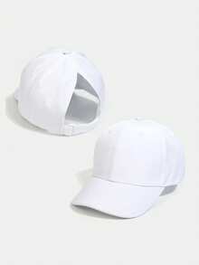 1pc Adjustable Ponytail Baseball Cap For Women - Solid Color/Leopard/Butterfly/Ombre, Outdoor Golf Daily Sun Protection Casual Hat, Spring/Summer,Beach,Travel - Ponytail Baseball Cap - View 17