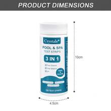 Crystals 150PCS 3-In-1 Pool & Spa Test Strips Chlorine PH Alkalinity Hot Tub Water Testing Kit - Test Strips - View 2