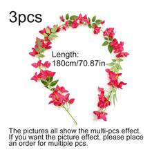 3/1 piezas Flores de enredadera artificial con hojas verdes, perfectas para decoración del hogar al aire libre en primavera y verano, adecuadas para decoración de arco de boda, balcón, comedor, fiesta de cumpleaños, decoración navideña, Día de San Valentín, decoración de temporada de bodas, Día de la Madre, decoración festiva (Rosa intenso) - Rosa Fucsia - Ver 10