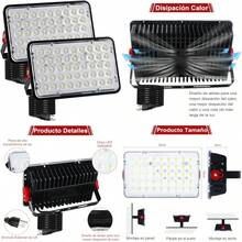 2 PCS 100W Reflectores Led Exteriores OUSIDE IP66 Water Proof Temperatura de Color 6500K Alto Rendimiento para Patio de Recreo Cancha de Baloncesto Estadio Césped Jardín Garajes - blanco - Ver 1