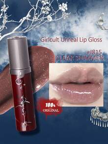 GIRLCULT Unreal Lip Glaze J815 Transparent Shiny, High Gloss Glass Lip Makeup, Lightweight Moisturizing, Non-Sticky, Long-Lasting Non-Fading, Non-Transfer, Gift Set, 3.5ml/0.12fl.Oz - J815 Clear Shimmer - View 2